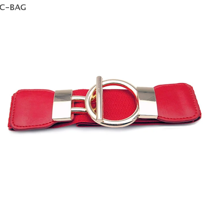 Женский пояс с пряжкой, широкий эластичный эластичный пояс для женского платья