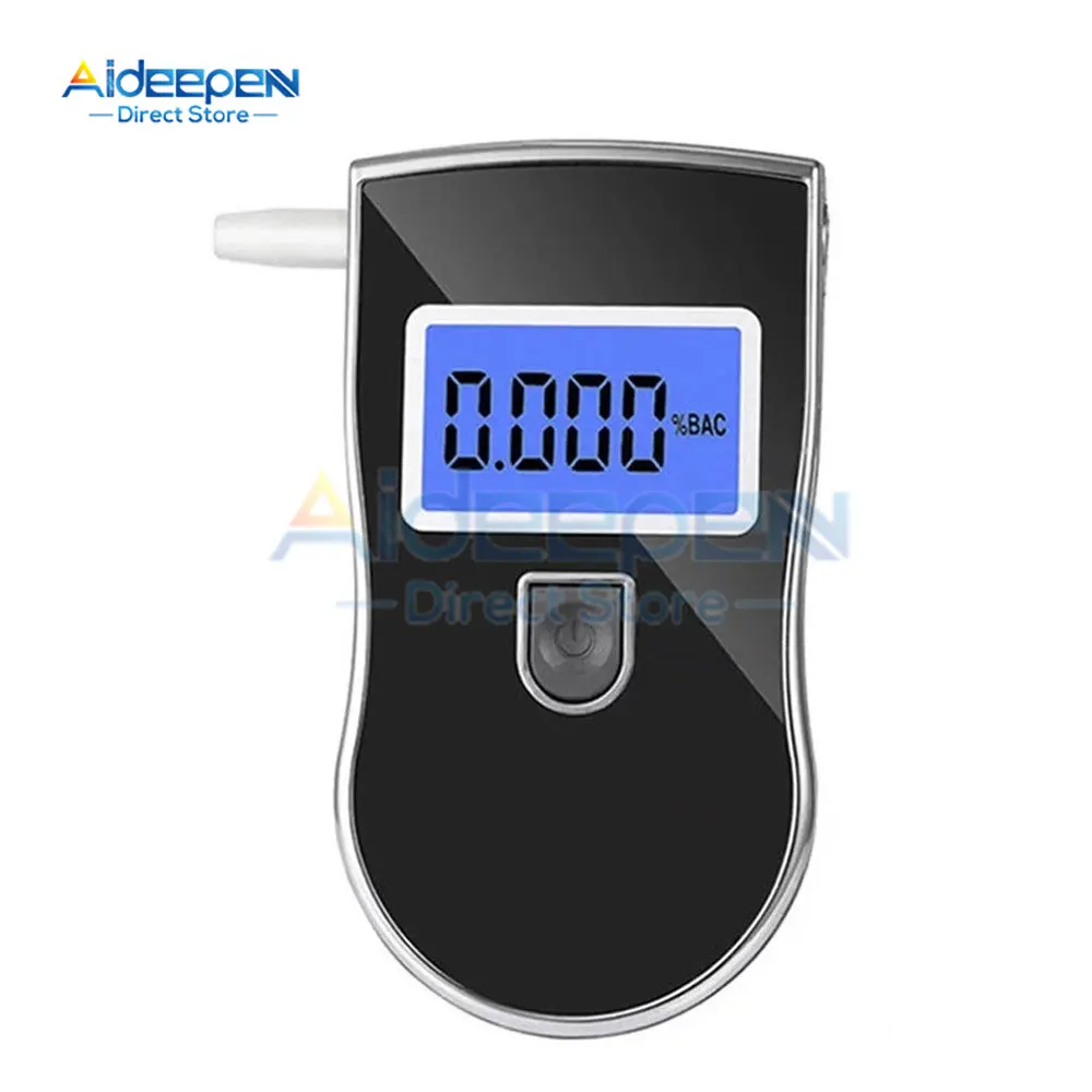 AT-818 المهنية الشرطة الرقمية جهاز اختبار شرب الكحوليات التنفس محلل الكاشف العملي AT818 مع 5 فوهات النفخ