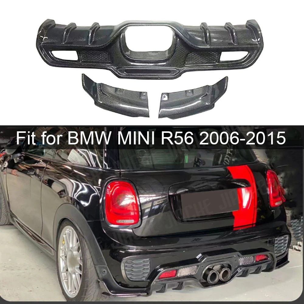 VACOMUL For BMW MINI R56 2006-2015 Carbon Fiber Rear Diffuser Lip Car Rear Bumper Diffuser Lip Spoiler Splitters FRP