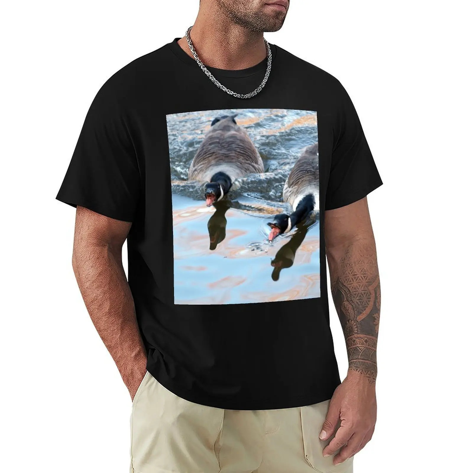 

Noisy Canadian Geese T-Shirt for a boy aesthetic clothes t shirt for men
