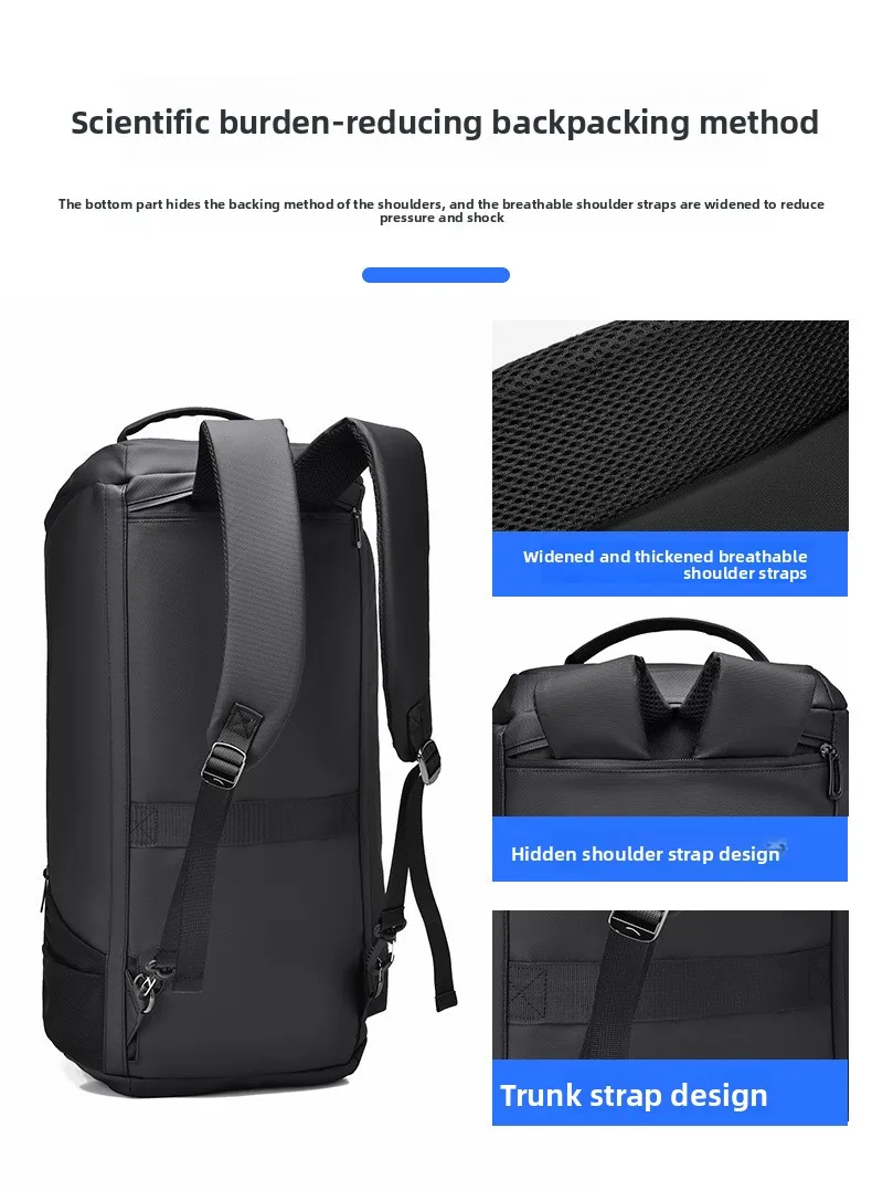New Fitness Bag, Men's Hand-held Shoulder Bag, Large-capacity Water-resistant Sports Bag, Backpack, Trendy and Simple Travel Bag