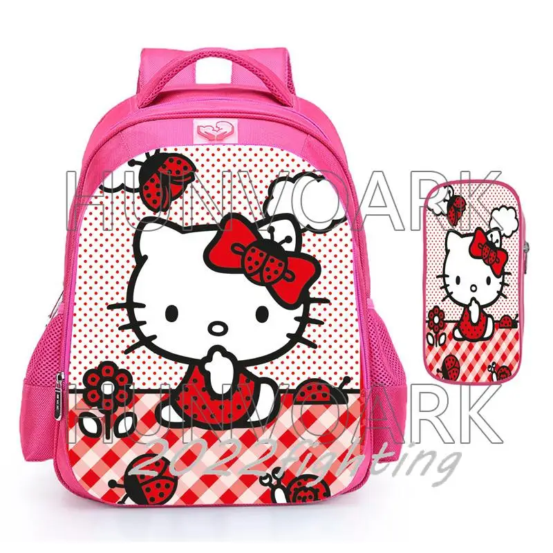 Bolsas escolares MINISO Hello Kitty, linda mochila primária para meninas ortopédicas, presente de volta às aulas, mochilas dos desenhos animados