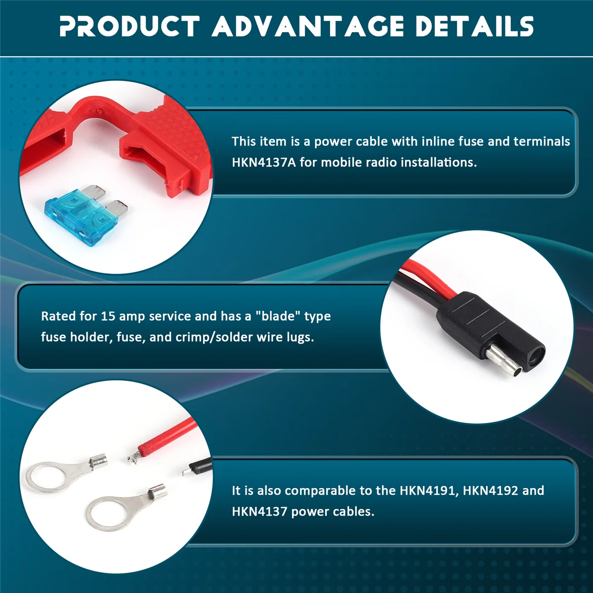 وصلة كابل طاقة تيار مستمر من RISEN لموتورولا GM300/338/380/3188CDM1250/750 متر