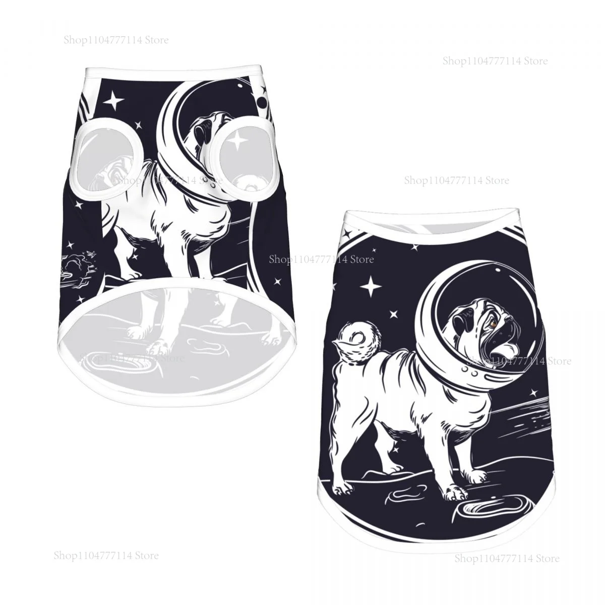 

Мопс-космонавт с шлемом, одежда для домашних животных, летний жилет для собак и кошек, дышащая крутая одежда для щенков