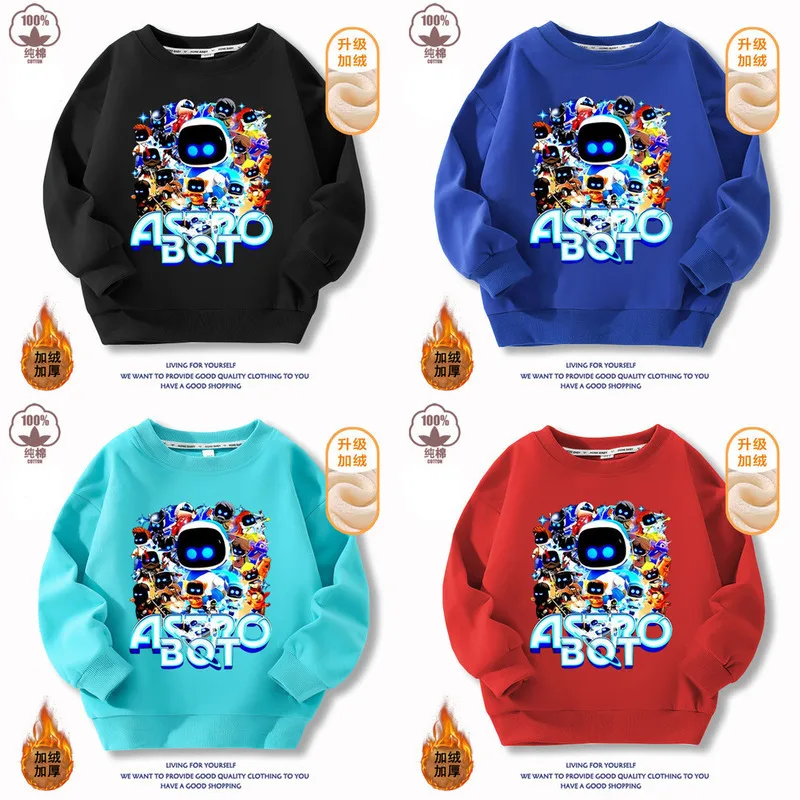 Astro Bot Hoodies Space Robot Costume Children's Sweatshirt Hoodie Astro Bot Hoodies Keep Warm Sweatshirt For Boy Winter Clothes