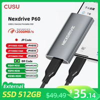 CUSU Portable External SSD 256GB 512GB 1TB 2TB Solid State Disk External Hard Drive USB 3.2 Gen2 SSD for iPhone 15 Windows Mac
