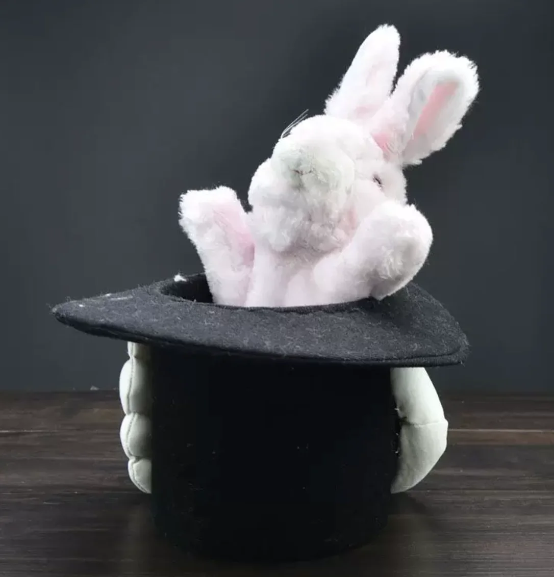 Deluxe Rabbit in Hat Magic Trick Puppet Stage Illusion Prop Cute Bunny Production Gimmick Magician Comedy Show Party Magia