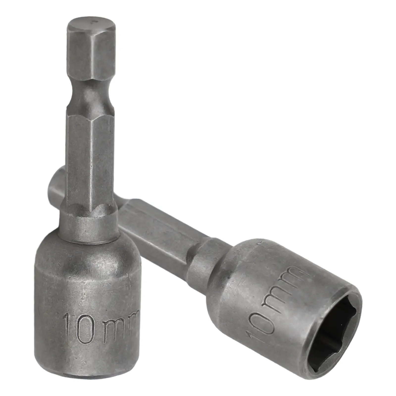 2pcs 1/4inch Hex Shank Magnetic Nut Driver Socket Screwdriver 8/10mm For Power Drills Screwdriver Hand Tools