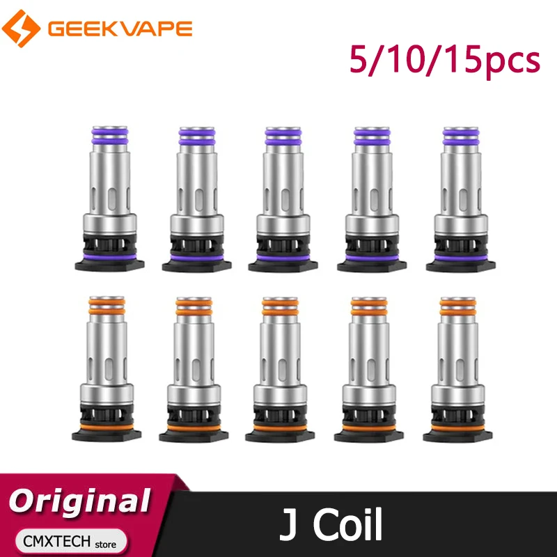 5/10/15pcs Original GeekVape J Coil 0.4/0.6/0.8/1.2ohm Vaporizer For E Cigarette JR Empty Pod Cartridge / Digi Pro /Digi Max Kit