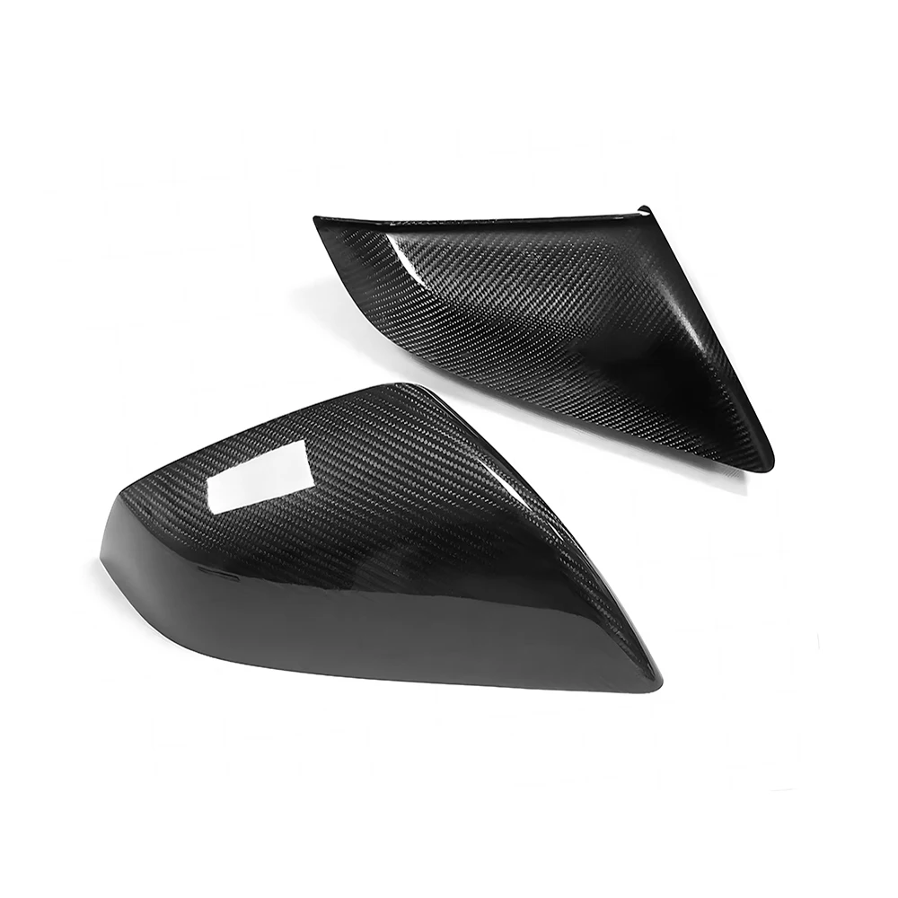 Rearview Side Mirror Covers Cap 21-23 For Tesla Model S Dry Carbon Fiber Sticker Add On Casing Shell