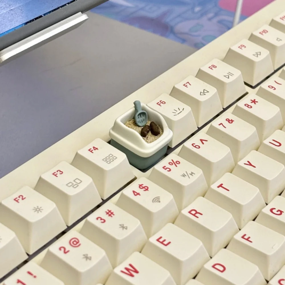Capuchons de touches pour bac à litière pour chat, capuchon de clavier personnalisé en résine faite à la main pour claviers mécaniques, accessoires 1U Cherry MX, cadeau