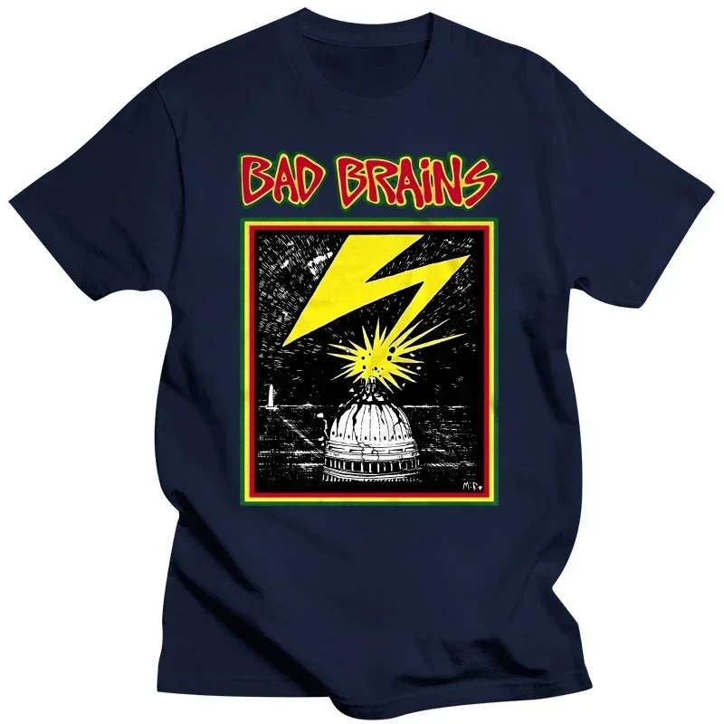 Authentic BRAINS Band Capitol Logo Yellow T-Shirt S-5XL Official NEW plain t-shirt heavyweight Crewneck men clothing 2024 custom