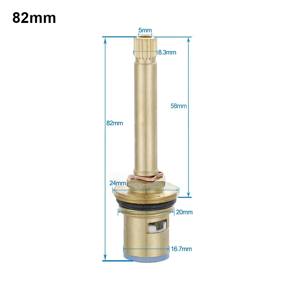 1Pcs 76mm 82mm Tap Valve Core Extended 1/2 Inches Interface Faucet Cartridges Long Handle Copper Brass Top Valves Fittings