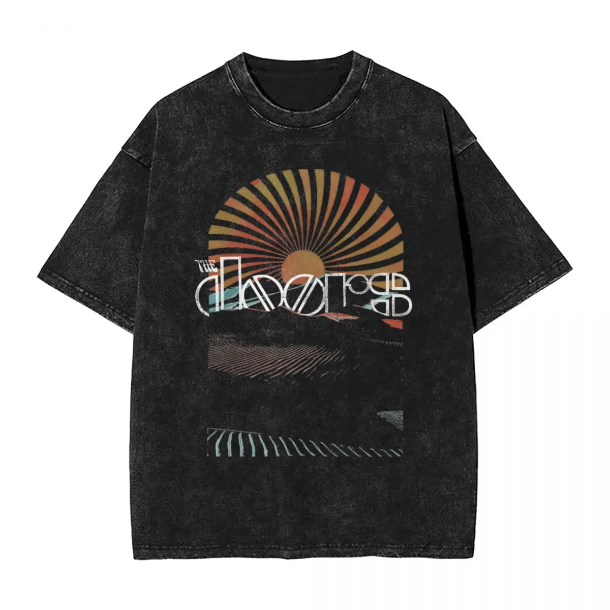 

Футболка с надписью Desert Daybreak, футболки с надписью Doorsed Band в стиле хип-хоп, винтажные Топы с коротким рукавом, летние хлопковые дышащие футболки оверсайз