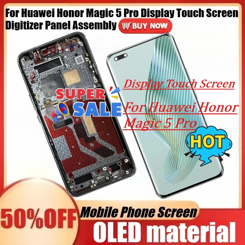 

New Display Touch Screen OLED Lcd for Huawei Honor Magic 5 Pro Display Touch Screen Digitizer Panel Assembly for Magic5 Pro