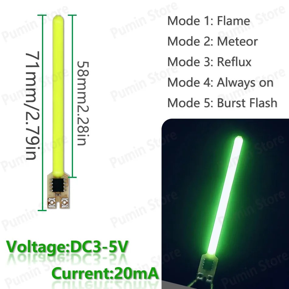5 Stück Neue LED-Meteorlichter mit DC3-5V Fünf Modi Flammen-Meteor 9 Farben für Retro-Wandleuchte Autolicht Warnlichtquelle