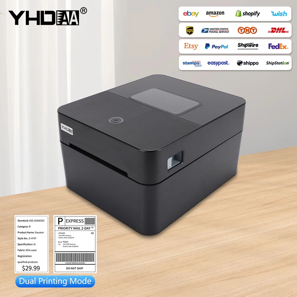 

YHDAA High Speed Shipping 4Inch Label Printer 110mm 4X6 Direct Thermal Barcode Desktop Printer For Pos Systems
