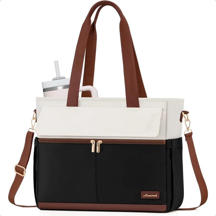 

Сумка для ноутбука для женщин, 15,6-дюймовая парусиновая сумка для ноутбука, большая вместительная рабочая сумка с несколькими карманами, сумка для учителя, водонепроницаемые компьютерные сумки