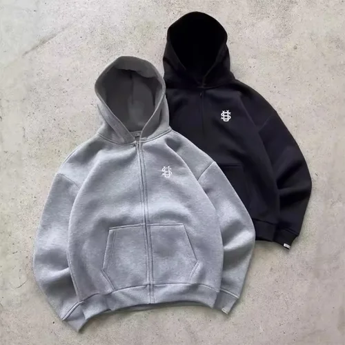 Imagen 1 del producto 2025 Otoño/Invierno moda bordado Harajuku Y2K cremallera Sudadera con capucha mujer calle Y2K nueva ropa deportiva Punk unisex Casual Sudadera con capucha