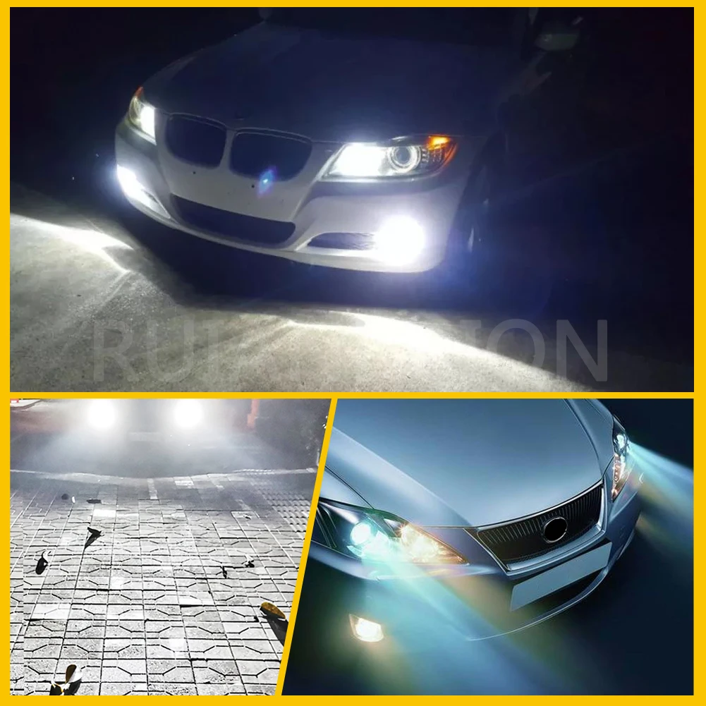 Ruiandsion H11 H7 المصباح لمبة LED أضواء الضباب مصباح إشارة السيارات كشافات النهار القيادة ضوء DRL مصباح 10-30 فولت 1000LM 2 قطعة #6