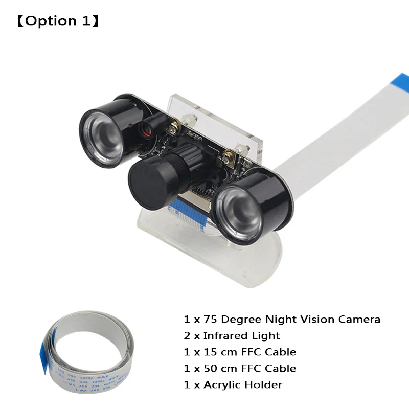 Raspberry Pi 4 Nachtsichtkamera mit 2 Infrarotlicht 5 MP OV5647 Webcam zur Überwachung von 3D-Drucker für Raspberry Pi 4B 3B+ 3B