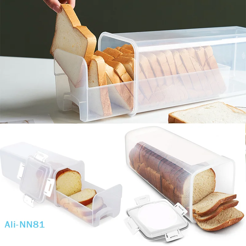 【N】Brotbehälter, durchsichtige, luftdichte Brotbox mit Deckel, Sandwich-Brothalter für selbstgemachtes Brot, hoher Brotschoner für die Küche