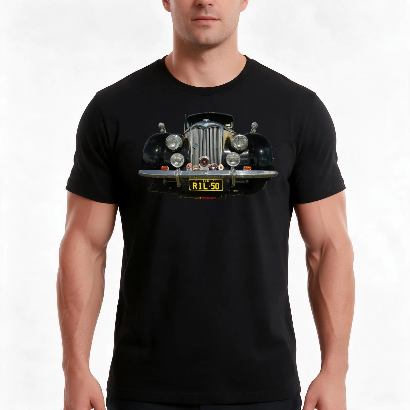 Riley Car Design T-Shirt, Summer Casual Cotton Tee, Oversized Streetwear Tops, Vintage Graphic Print, Loose Fit Short Sleeve
