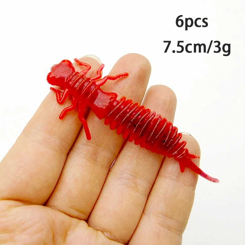 6 Stück Angelköder, weich, 5,5 cm/7,5 cm/10 cm, künstlicher Köder, Angelgerät – Detail 7