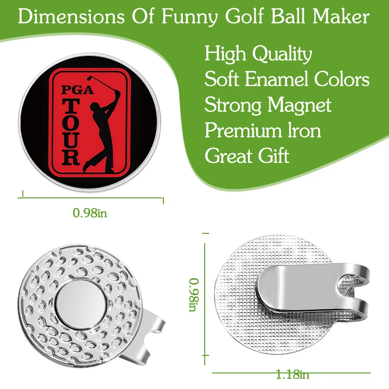 Creative Golf Hat Clip Magnetic Buckle Magnetic Golf Ball Marker Hat Clip Clothing Baseball Cap Decorative Jewelry Accessories