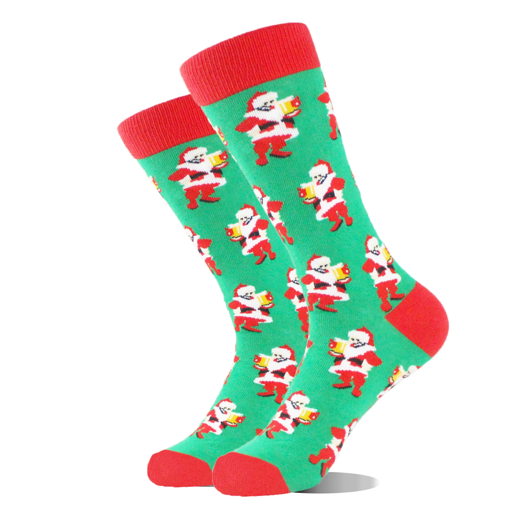 Christmas Happy Cotton Funny Socks Men Santa Claus Elk Crazy Design Sokken Unisex Gift Candy Crew Skateboard Calcetines Hombre