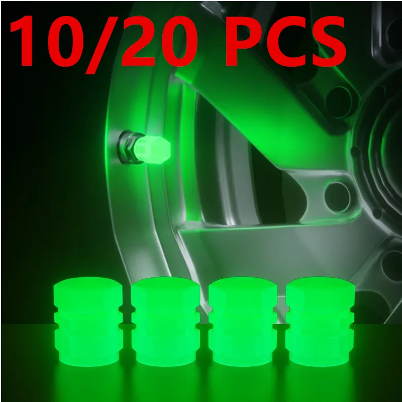 

10/20 шт. универсальные светящиеся колпачки для клапанов шин, колпачки для клапанов ручной работы, крышка для штока с подсветкой, насадки для клапанов, автомобильные аксессуары