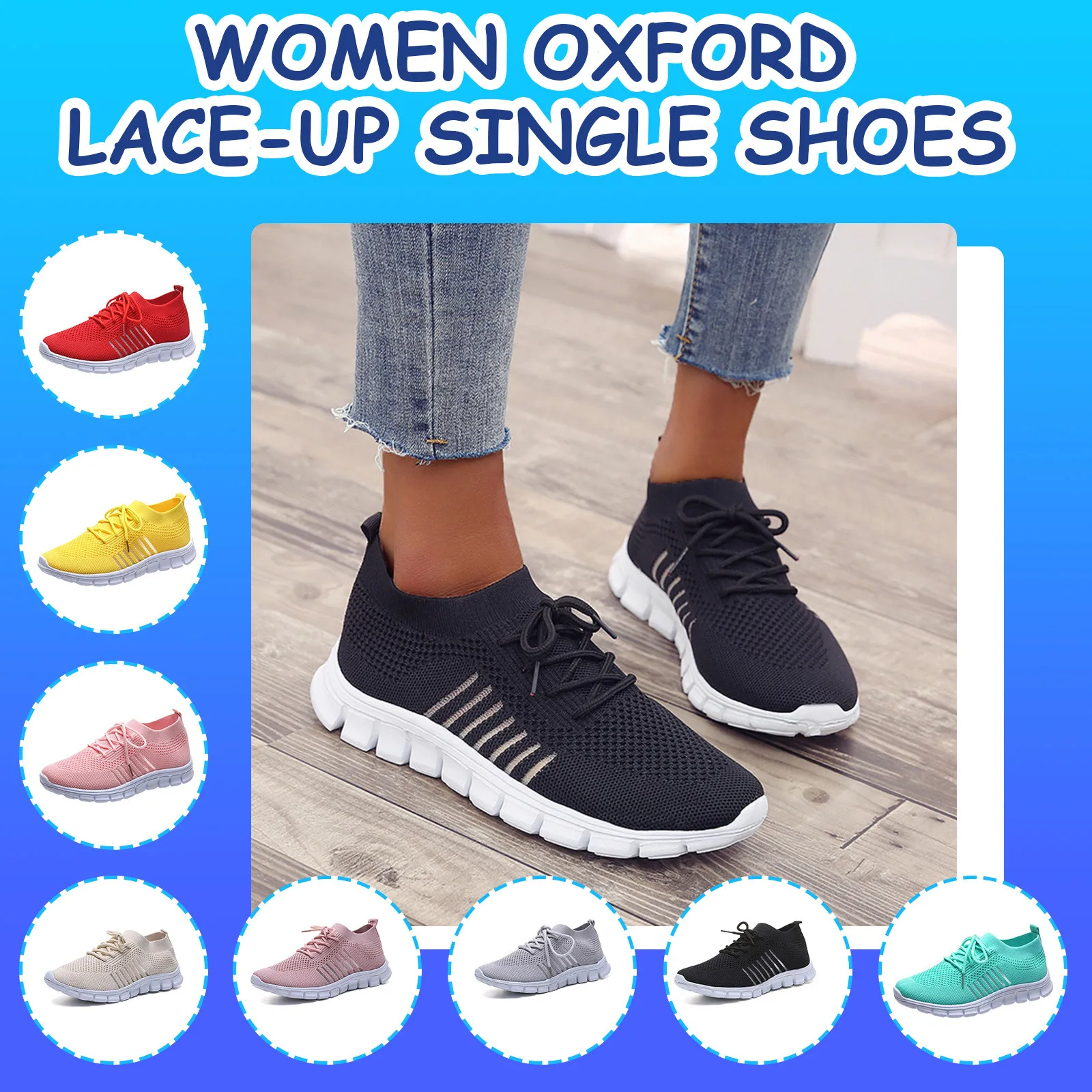 Fashion Women Sport Shoes Summer Classic Mesh Breathable Casual Lace-Up Runing Shoes Daily Matching Comfy Lightweight Shoes