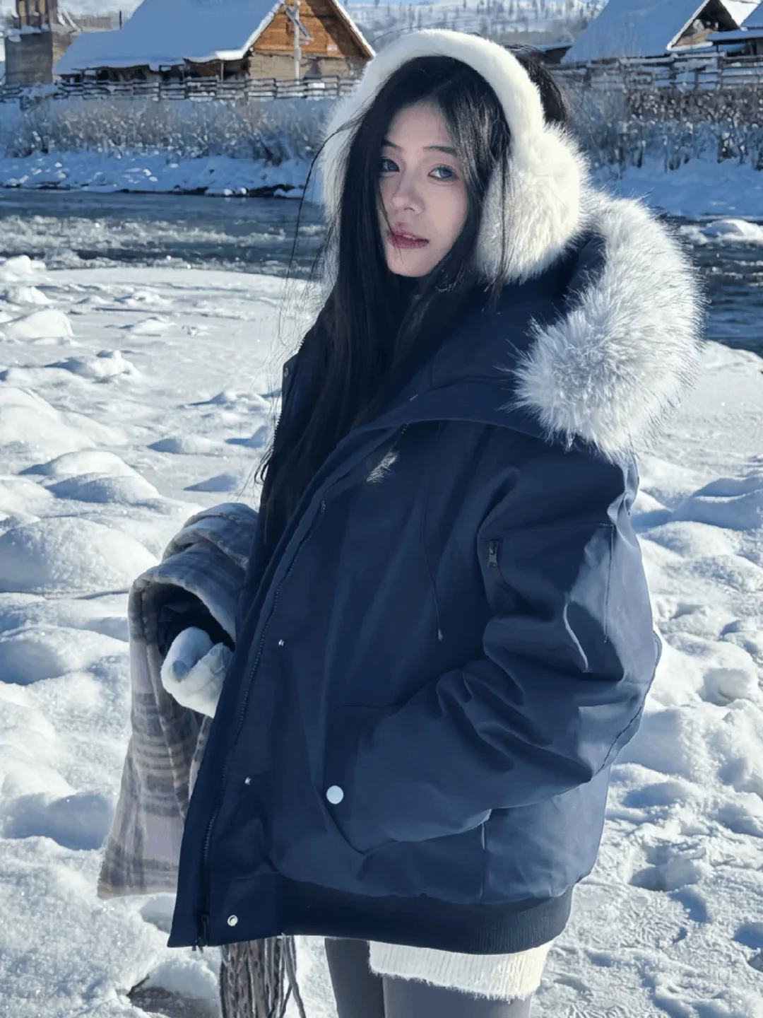 

Thiened Winter Parka Jaet Men's Stand Fit Long Sve Coat Warmth Fur Collar Cotton Clothes Northeast Cold Proof