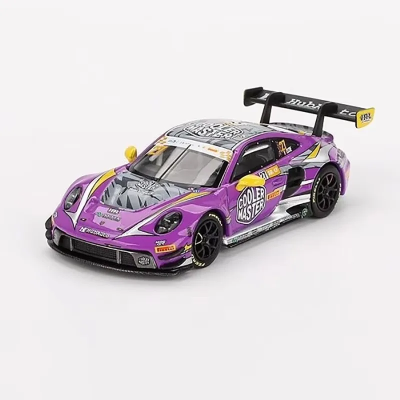 MINIGT 1: 64 Porsche 911 GT3 R Roxy Roze AO Racing 2023 Lamborghini SVJ VIRginia Legering Spuitgieten Auto Model Kerstcadeau