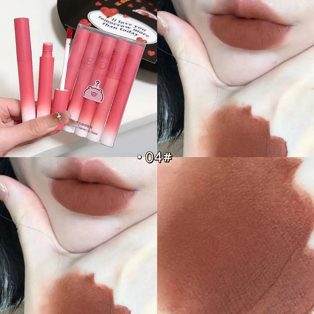 Lipstick Lip Gloss Set Waterproof Non-Stick Cup Liquid Lip Lipstick Velvet Gloss Lipstick Not to Lip Lip Glaze Care Fade Ea J6J9