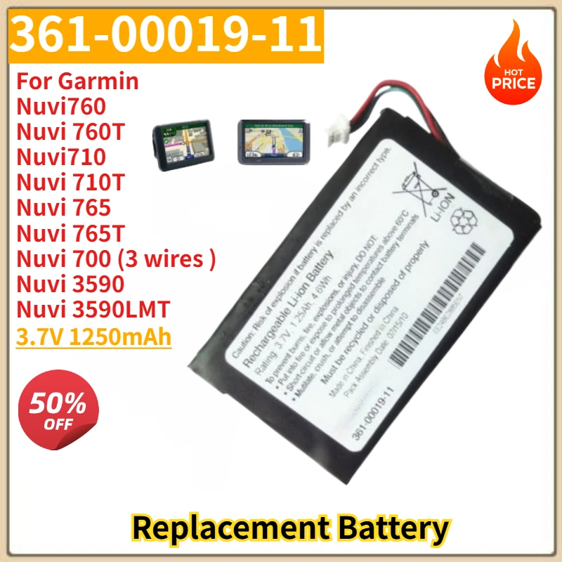 

361-00019-11 High Quality Replacement Battery 3.7V 1250mAh for Garmin Nuvi 760 765 710 765T 710T 760T 3590 3590LMT Brand New