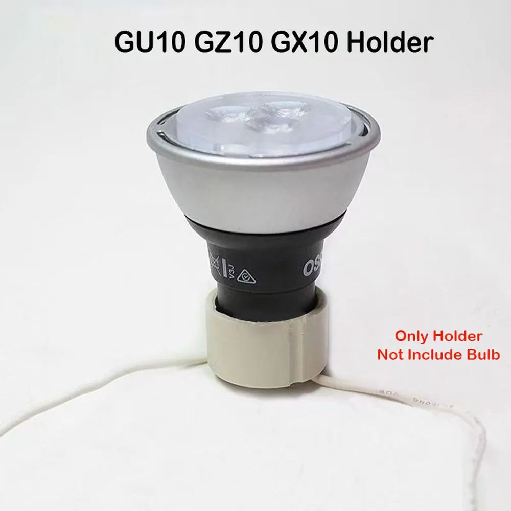 GU10 Ceramic Lamp Holder High-Temperature Resistant GZ10 Base with 10cm Silicone Wire Aging Tested for Halogen LED Bulb