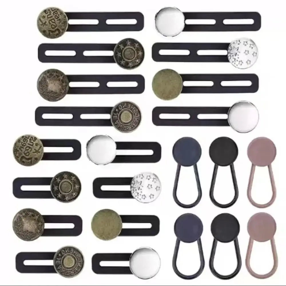 12/16/24/26 pcs Button Style Button Extenders Strong Elasticity Metal Waist Extender Buttons Easy Install No Sew Extensions