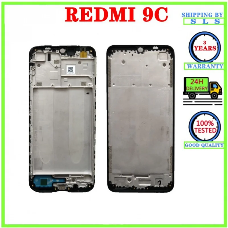 For Redmi 9C Back Battery Cover Panel Door Glass Housing Casing LCD Front Middle Frame Bezel