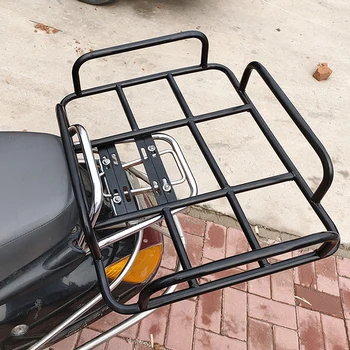 Motosiklet evrensel arka sabit demir çerçeve elektrikli motosiklet yemek destek teslimat araç içi telefon tutucu baz ısı koruma kutusu raf