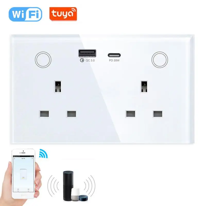 UK Smart Socket Tuya WIFI/Zigbee Con USB Type-c Smart Plug Smart Life Con Temporizzazione Connectable Alexa Google Home