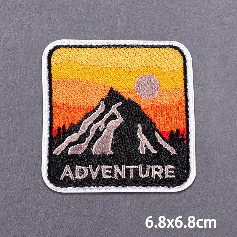 Outdoor Patch Iron On Patches For Clothing Thermoadhesive Patches On Clothes Badge Compass  / Adventure Embroidery Patch