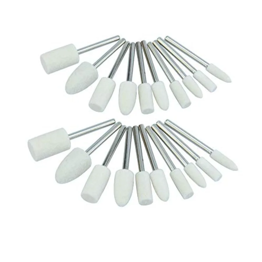 

20 Pcs Felt Polishing Bits, 1/8" Shank Compressed Wool Felt Polishing Tips for Rotary Tools Sizes: 4mm/ 6mm/ 8mm/ 10mm/ 12 mm