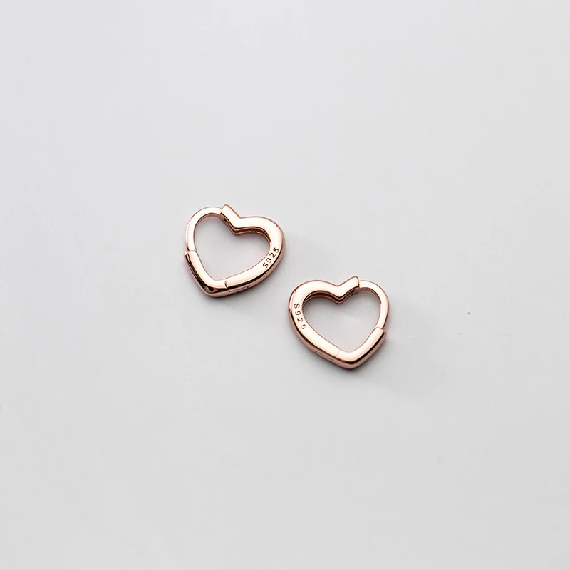 Modian wykwintne proste serca romantyczny urok Hoop kolczyki dla kobiet prawdziwe 100% 925 Sterling Silver kobiece akcesoria biżuteria — zdjęcie 5