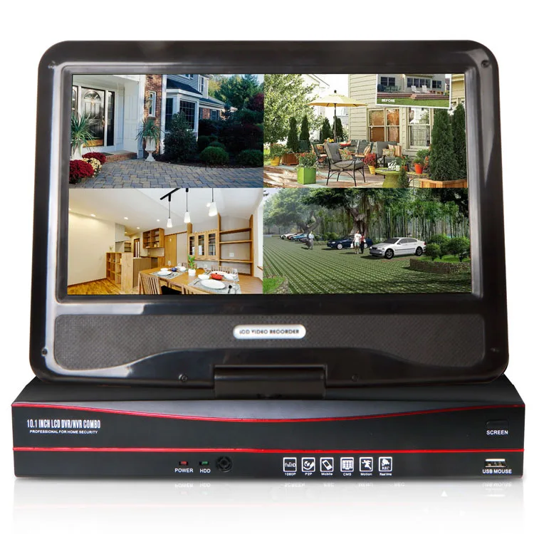 Eseecloud 10 Inch LCD Screen Display Monitor Video Recorder Wireless Security 5MP 8 Channel Wifi NVR