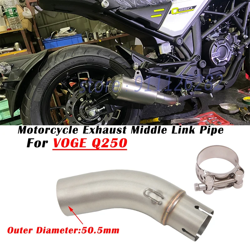 

Slip On For VOGE Q250 Motorcycle Exhaust Moto Escape System Modified Muffle 51mm Middle Link Pipe Stainless Steel Connect Tube