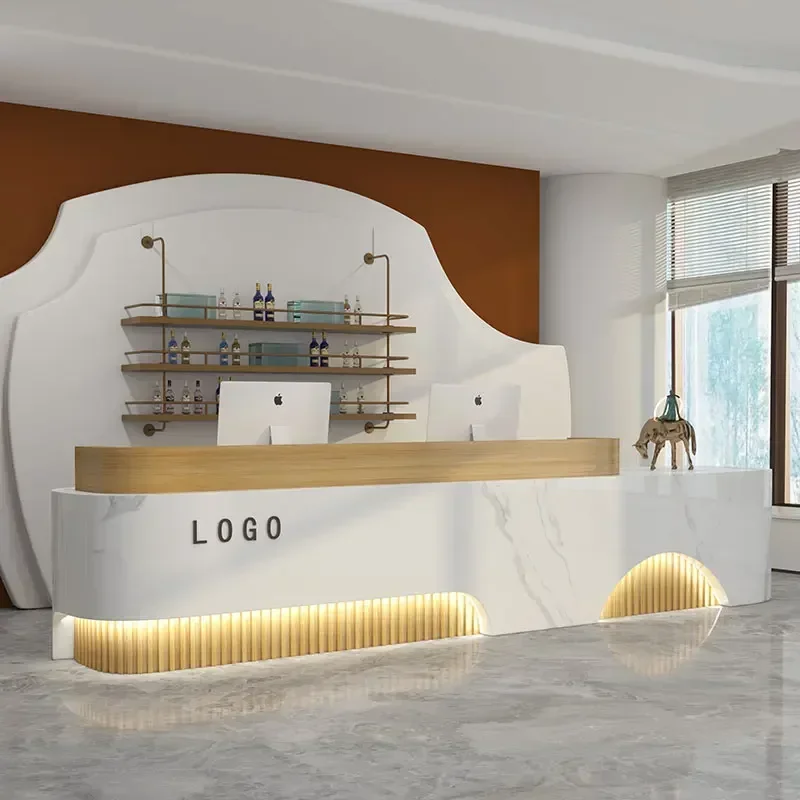 

Checkout page Simple Modern Clothing Store Bar Counter Light Luxury Counter Table Tea House Customized Hotel Company Front Desk