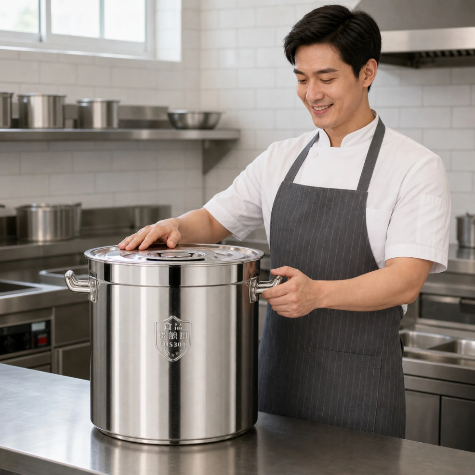 Stainless Steel Stock Pot with Lid Commercial Grade Soup Pot with Lid Cookware Multipurpose Heat Retaining for Chefs