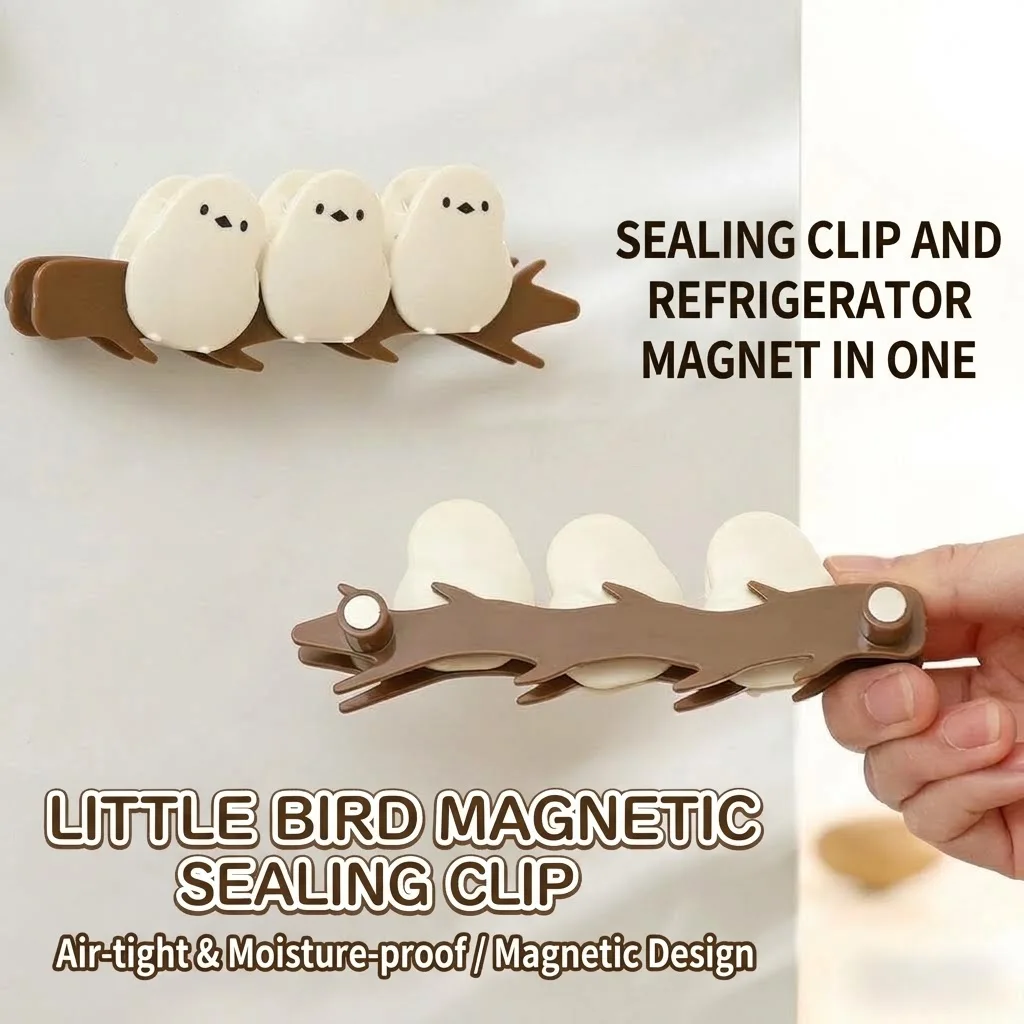 Cute Bird Magnetic Bag Sealing Clips Airtight Moisture-Proof Snack Food Bag Clamp Refrigerator Magnet Decorative Kitchen Gadgets