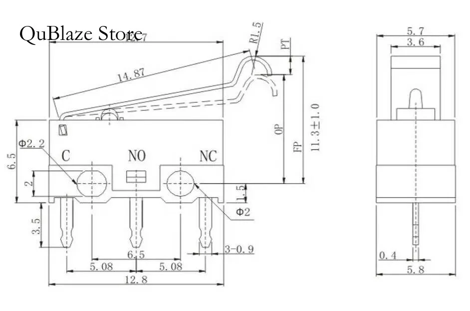 5Sets 16A 250V Mini 40T85 Waterproof Micro Switch